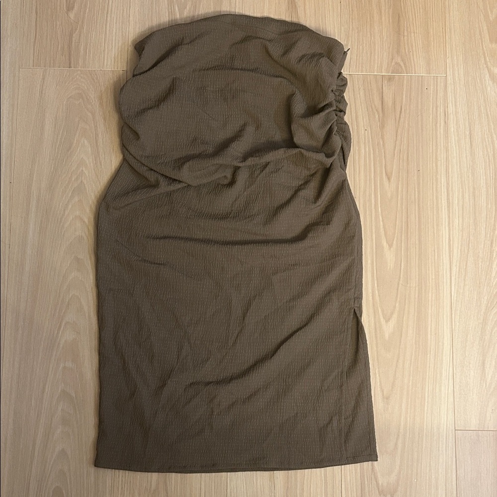 OAK + FORT Brown Pencil Skirt